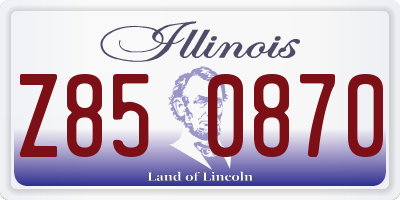 IL license plate Z850870
