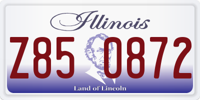 IL license plate Z850872