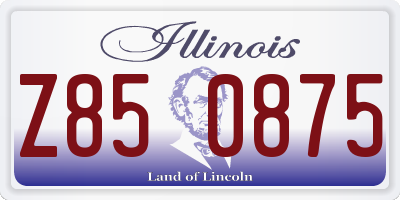 IL license plate Z850875