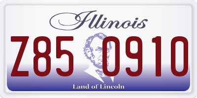 IL license plate Z850910