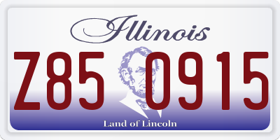 IL license plate Z850915