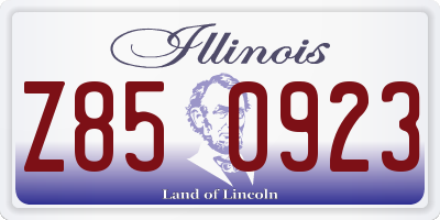 IL license plate Z850923