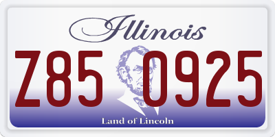 IL license plate Z850925