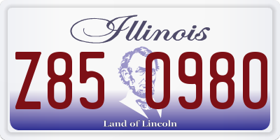 IL license plate Z850980