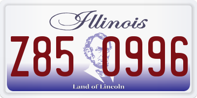 IL license plate Z850996