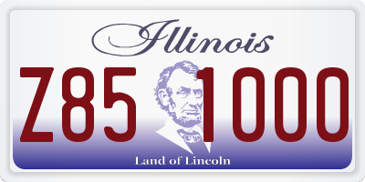 IL license plate Z851000