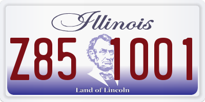 IL license plate Z851001