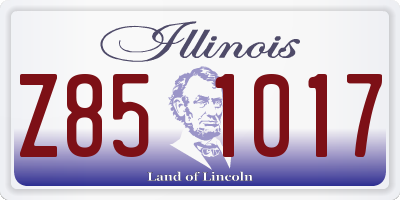 IL license plate Z851017