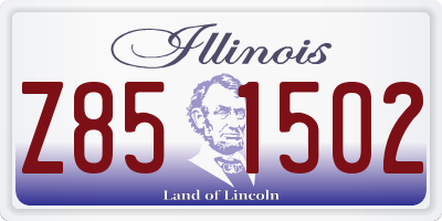 IL license plate Z851502