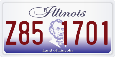 IL license plate Z851701