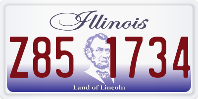 IL license plate Z851734