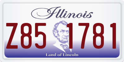IL license plate Z851781