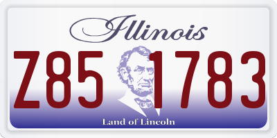 IL license plate Z851783