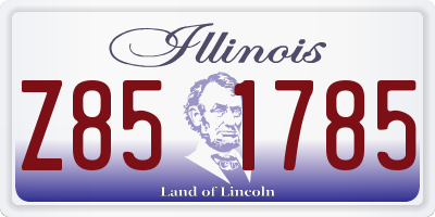 IL license plate Z851785