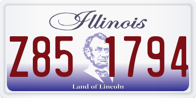 IL license plate Z851794