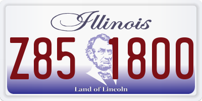 IL license plate Z851800