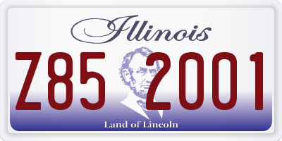 IL license plate Z852001