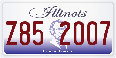 IL license plate Z852007