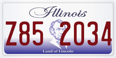 IL license plate Z852034