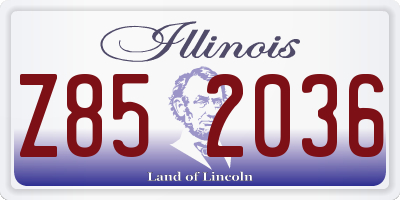 IL license plate Z852036