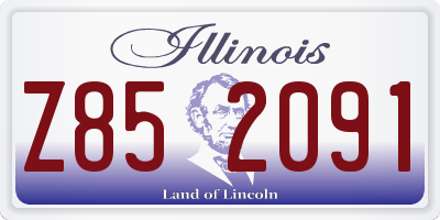 IL license plate Z852091