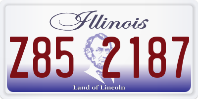 IL license plate Z852187