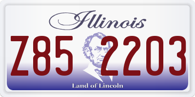 IL license plate Z852203