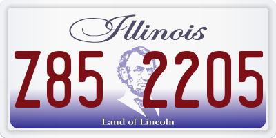IL license plate Z852205