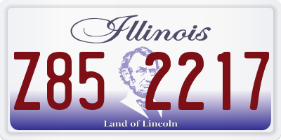IL license plate Z852217
