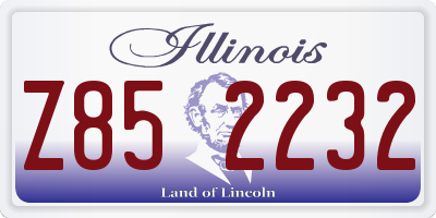 IL license plate Z852232