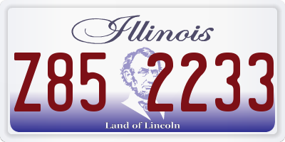 IL license plate Z852233