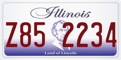 IL license plate Z852234