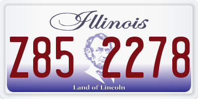 IL license plate Z852278