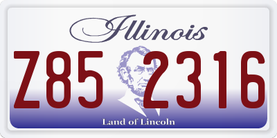 IL license plate Z852316