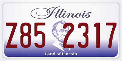 IL license plate Z852317