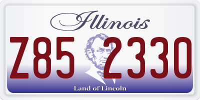 IL license plate Z852330