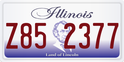 IL license plate Z852377