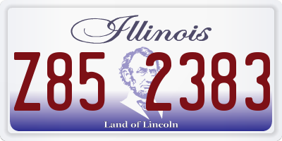 IL license plate Z852383