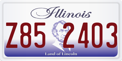 IL license plate Z852403