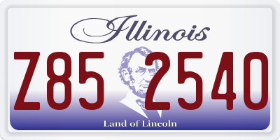 IL license plate Z852540