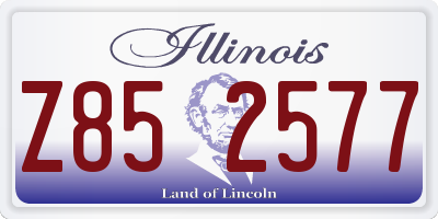 IL license plate Z852577