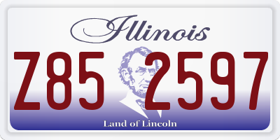 IL license plate Z852597