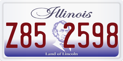IL license plate Z852598