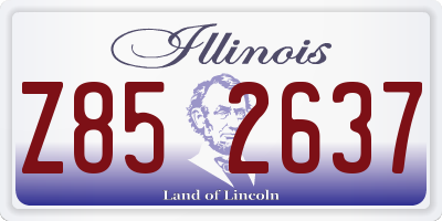 IL license plate Z852637