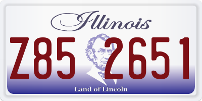IL license plate Z852651