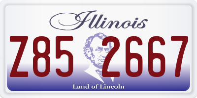 IL license plate Z852667