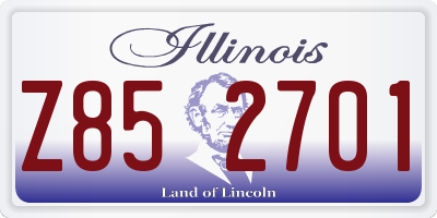 IL license plate Z852701