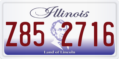 IL license plate Z852716