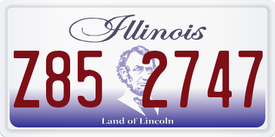 IL license plate Z852747
