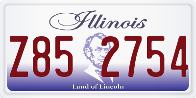 IL license plate Z852754